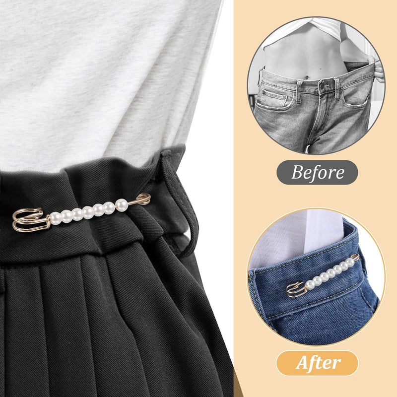 Ymapinc Gold Pearl Brooch Pins for Women, 4Pcs Large Safety Pins Decor for Clothing Hijab Sweater Shirt Skirts Dresses Pants Sleeves Hats Collars Scarves Bags Fashion Wedding - Image 4